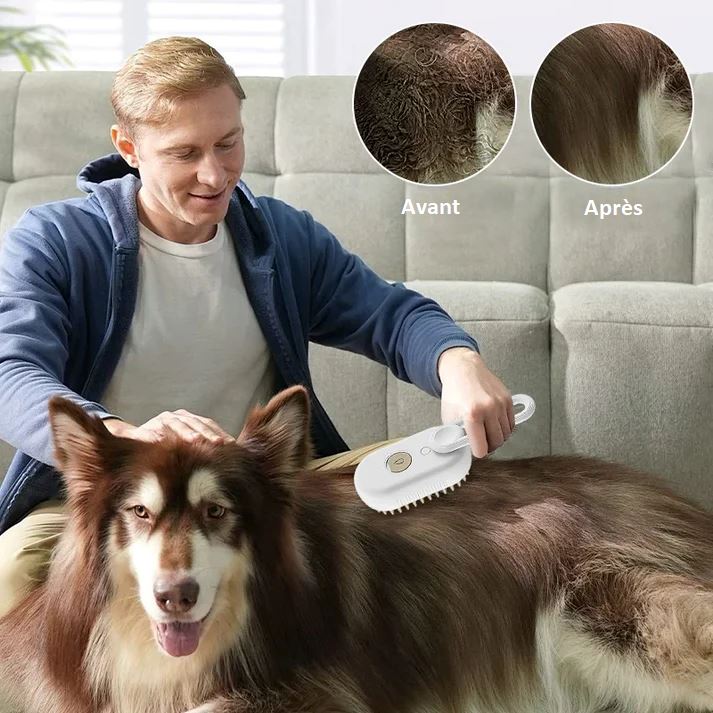 Brosse pour Chien - GroomingPro™ - Blanc & Beige